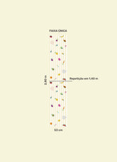 Papel de Parede Infantil - Listradinho Frutas e Legumes